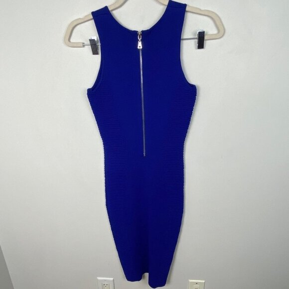 Torn by Ronny Kobo Exclusive Rib Detail Dress Royal Blue Size XS Sheath Stretch - Picture 4 of 9